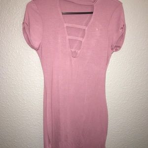 Rose pink choker dress